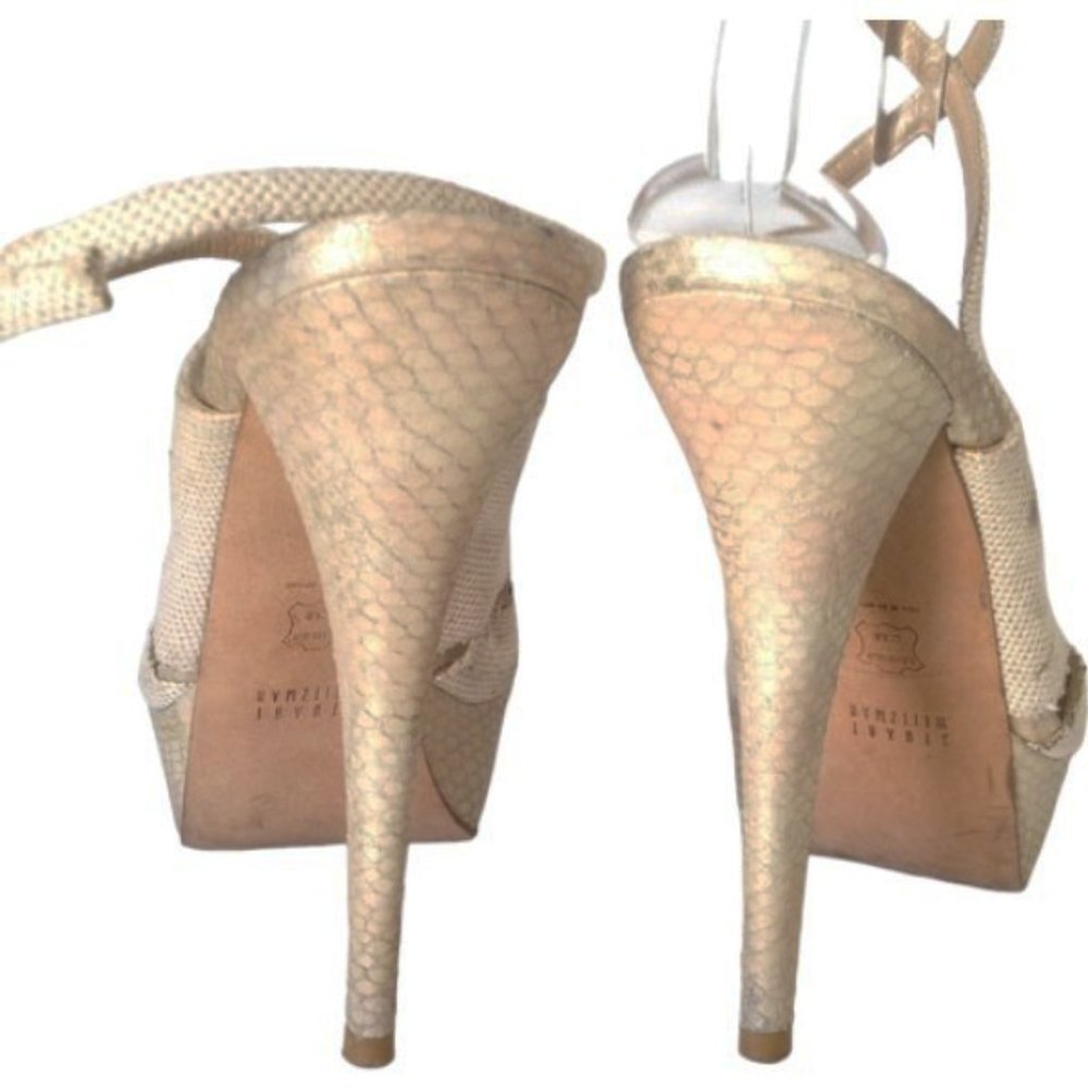 Stuart Weitzman Y278038 Eggshell Canvas With Liza… - image 8